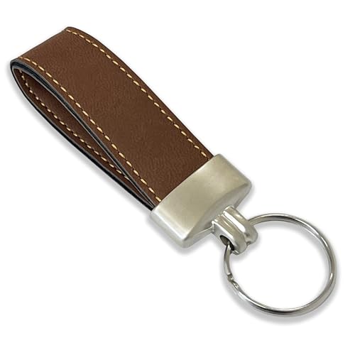 Pubblimania Llavero de piel sintética elegante con anillo para llaves de casa,...