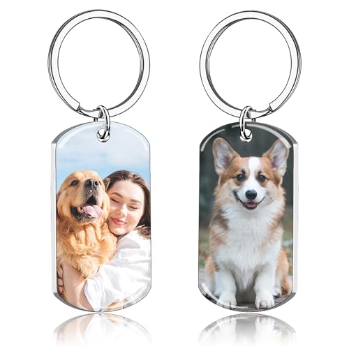 JONZIN Llaveros Personalizados con Foto，Llavero Grabado con Foto y...