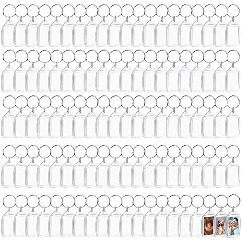Kurtzy Llaveros Foto en Blanco (Pack de 200) Cada Llavero Transparente de...