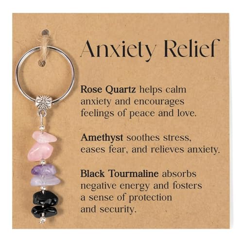 CHUANFU Llavero de Mujer, Anillas Llaveros de Cristal de Curación, Originales...