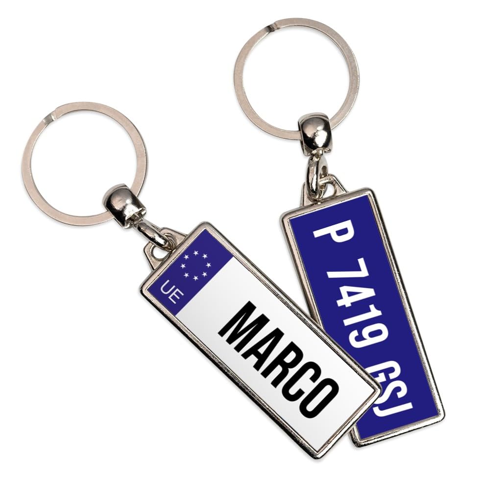 Wanapix | Llavero Metálico Personalizado con tu Número de Matrícula y Nombre...