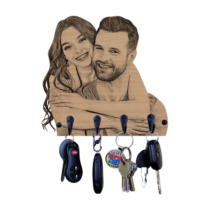 Llavero de madera personalizado para pared decorativo personalizado para llaves...