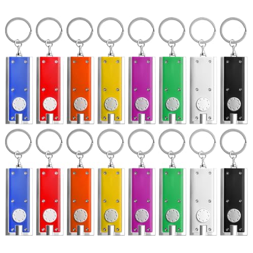 Mini Linterna LED Portátiles Llavero, 16 Piezas Mini Linternas LED Coloridas De...