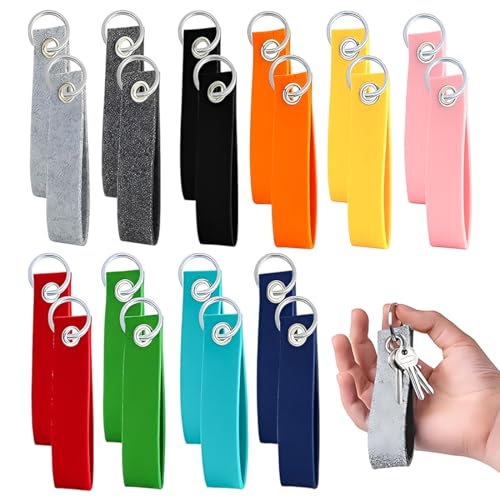 20 llaveros de fieltro personalizables y grabables, juego de colgantes de...