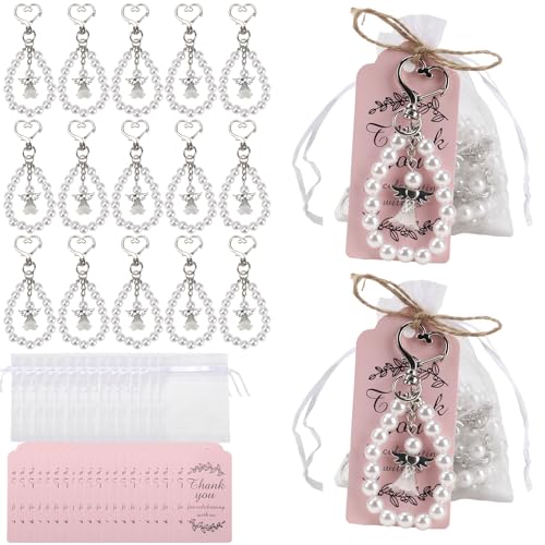 NAHUAA Llaveros Angel de la Guarda con Bolsa de Organza y Etiqueta, 15 Piezas...