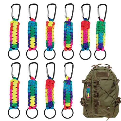 10 Piezas llaveros de Cuerda de Paracaídas, Llavero de Paracord Anillo,...