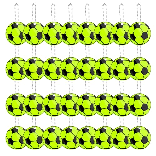 FIHODONE 32 Piezas Llaveros Futbol de Mochila Running,Seguridad Reflector para...