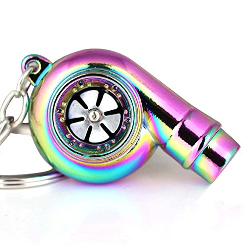 Maycom Llavero con diseño de turbo, con diseño de arco iris, diseño creativo