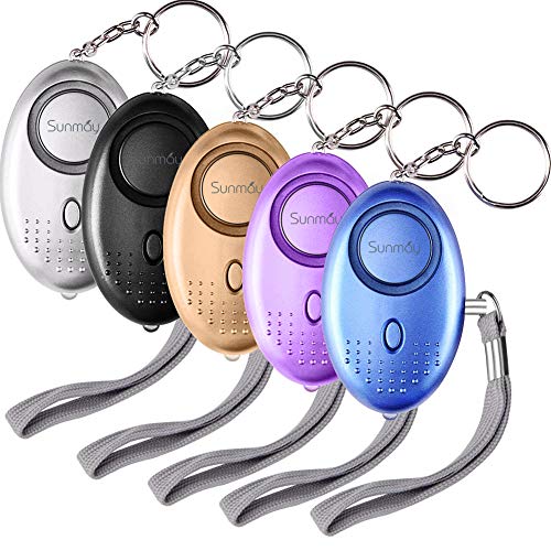 SUNMAY Alarma Personal, 5 Piezas 140DB Alarma Seguridad Autodefensa con Luz LED...