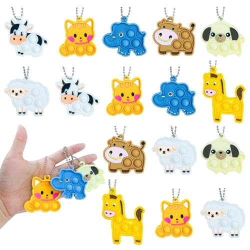 Yeefunjoy 16 Piezas Pop Fidget It Toy, Silicona Mini Juguetes Animales Llavero...