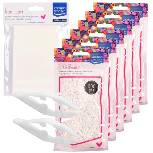 Vaessen Creative Cuentas Blancas 6600 Piezas – Maxi Pack con Papel para...