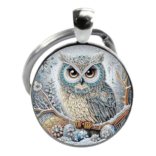 Anillo de llave de búho novedoso: soporte de llavero para automóviles de...