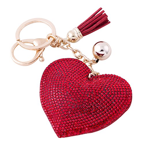 Soleebee Llavero de Cuero del Corazón del Amor Encanto de la Bolsa del Coche...