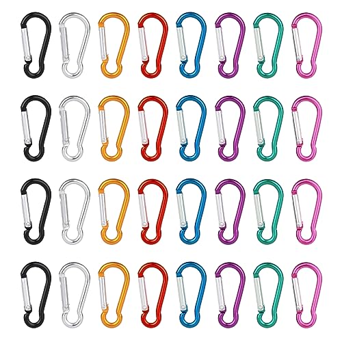 VFANDV Mosqueton, 16 Piezas Mini Mosqueton Aluminio Mosqueton Llavero 8 Colores...