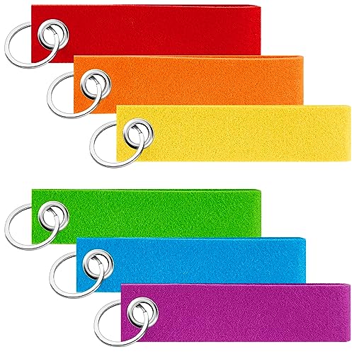 Otuuz 30 Llaveros de Fieltro DIY de 13 x 3 cm Llavero de Colores del Arcoíris...