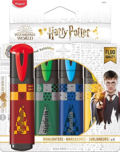 MAPED - Pack de Subrayadores - Colección de Harry Potter - 4 Subrayadores con...