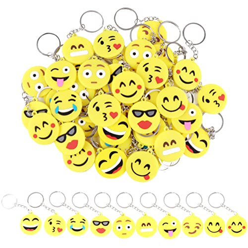JSMTKJ 50 Piezas Llavero Emoji llaveritos Emoticon Colgante 10 Patrón Emoticon...