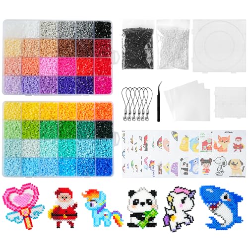AUAUY Cuentas para Planchar, 26000pcs Cuentas y Abalorios Hama Beads, 2.6mm Kit...