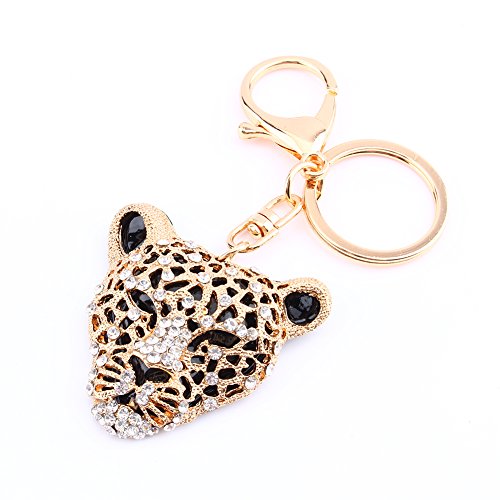 Crystal Leopard Llavero Crystal Rhinestone Llavero Bling Monedero Colgante Bolso...