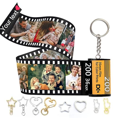 WolunLi Llavero de rollo de película personalizado con foto personalizada...