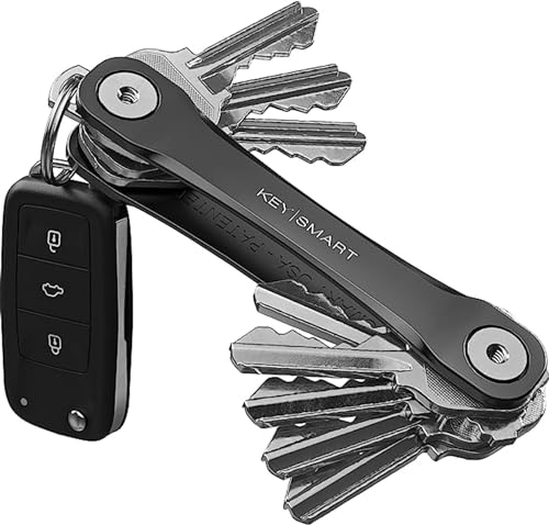 KeySmart Flex - Llavero y organizador de llaves compacto (hasta 8 llaves, Negro)