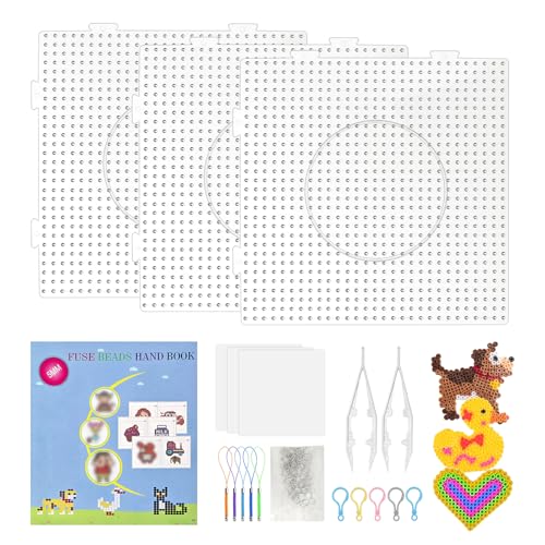 AYSYR 3 placas de cuentas para planchar, plantillas de cuentas de 5 mm,...