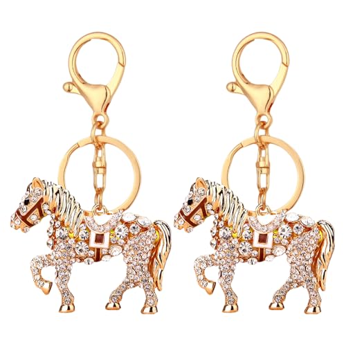 2 Piezas De Llavero En Forma De Caballo, Llavero De Diamantes, Coles Decorativos...