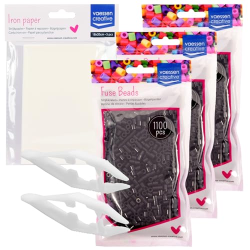 Vaessen Creative Cuentas Negras 3300 Piezas – Maxi Pack con Papel para...