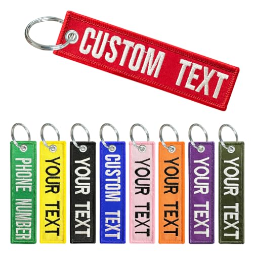 WQNMY Llavero personalizado, llavero bordado de doble cara personalizado,...