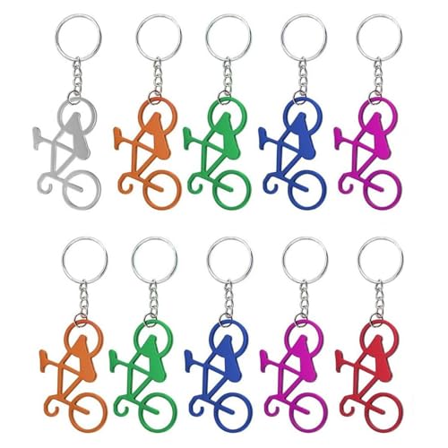 LATRAT 10 llaveros para bicicleta, abrebotellas de cerveza, aleación de zinc,...