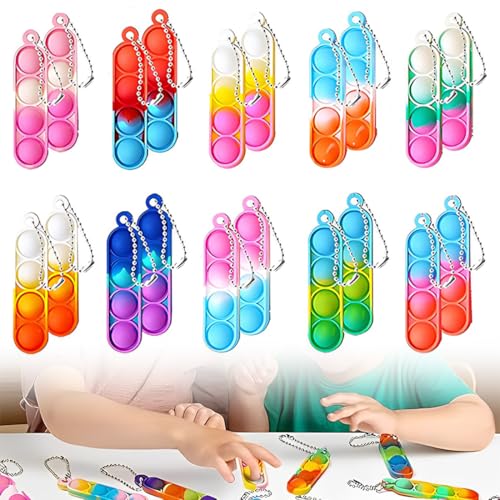 JUGUTA 20 Mini Llaveros De Juguete, Mini Pop Y Antiestrés Tipo Fidget,...
