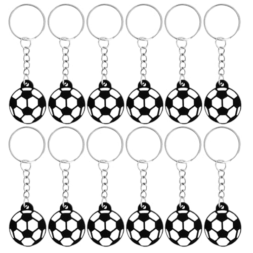 YHIJSR 12 Piezas Llaveros de Fútbol Mini Balón Blanco