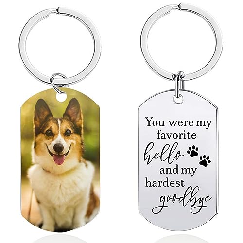 hadefa Llavero personalizado con foto para perro, llavero personalizado con...