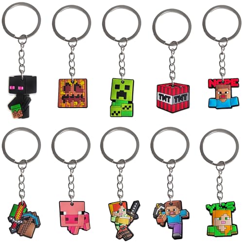 Awonlate Gaming Keyring Llavero, 10PCS Llaveros para Niños, Llavero Dibujos...