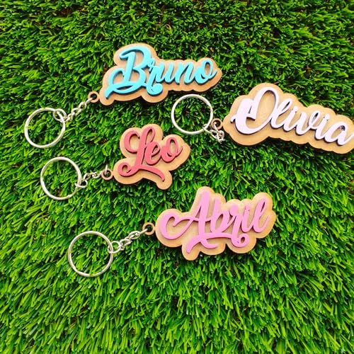 Llavero con nombre personalizado en relieve