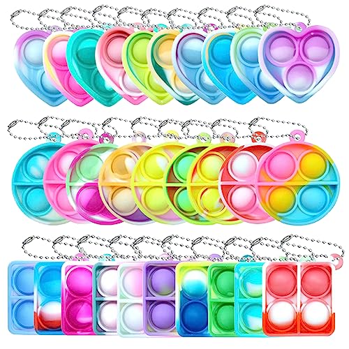 Yeefunjoy 30 PCS Pop Fidget It Toys, Silicona Fidget Juguete Llavero, Push Pop...