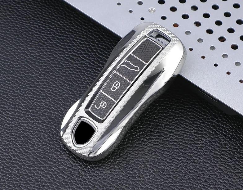 RELL CASES Funda protectora de silicona suave para llavero para Porsche...