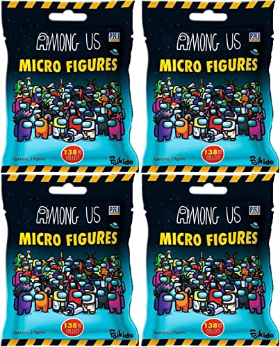 Among Us Micro Figures - Bolsa ciega - Paquete de 4, 8 figuras en total